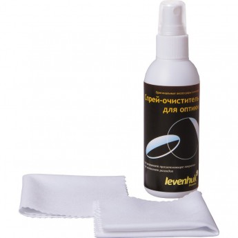 Набор для ухода за оптикой LEVENHUK (2 салфетки 15x15 см, спрей 95 мл)
