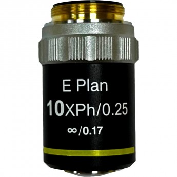 Объектив фазовый планахроматический LEVENHUK 10x/0,25, беск/0,17